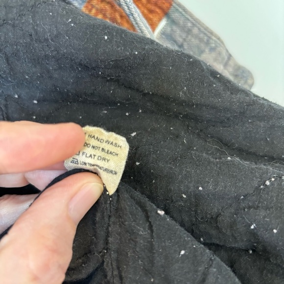 Linen Patchwork Button Front Jacket Size L - Picture 7 of 9